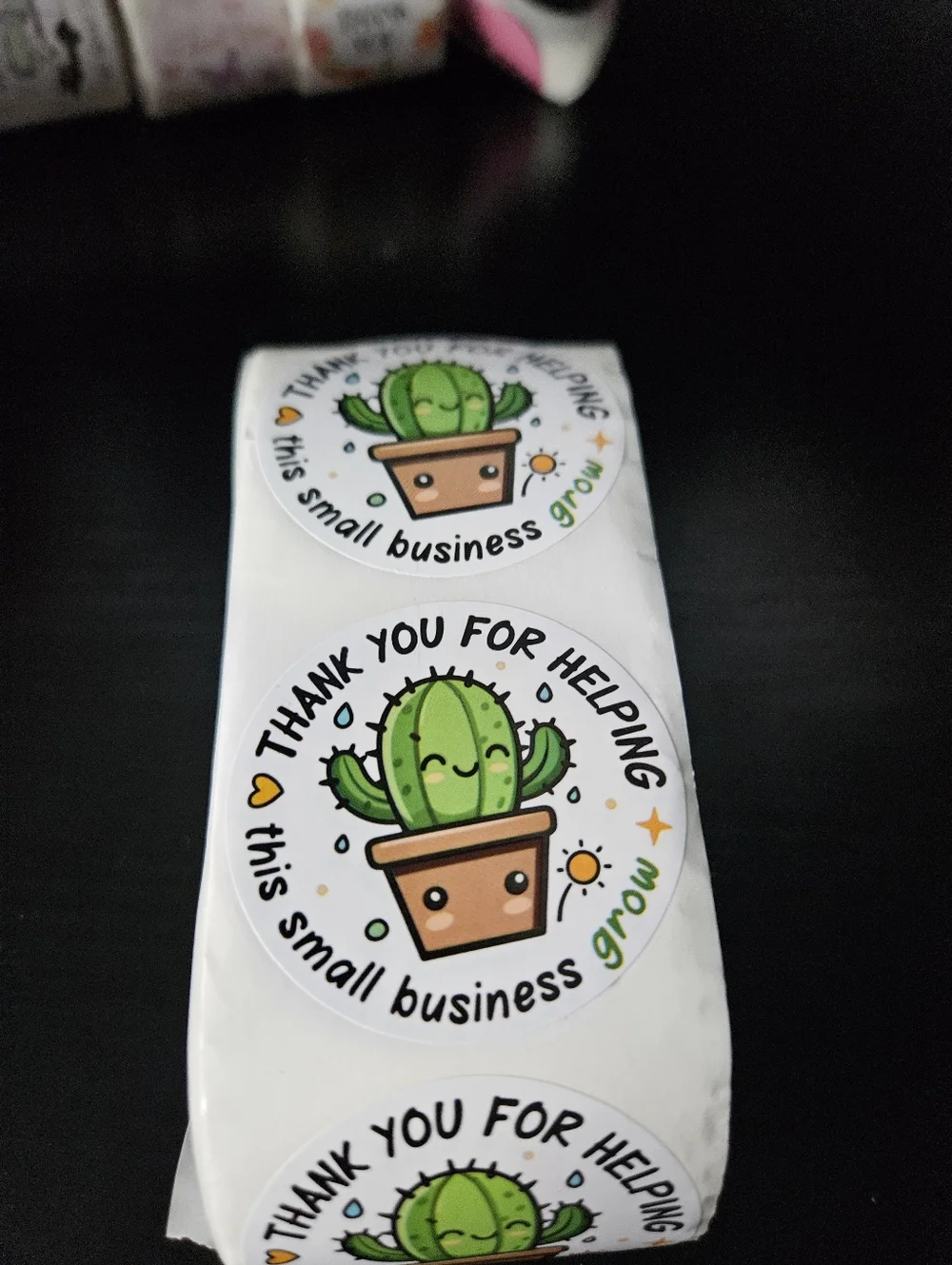 Cactus Thank You For Helping My Business Grow Stickers